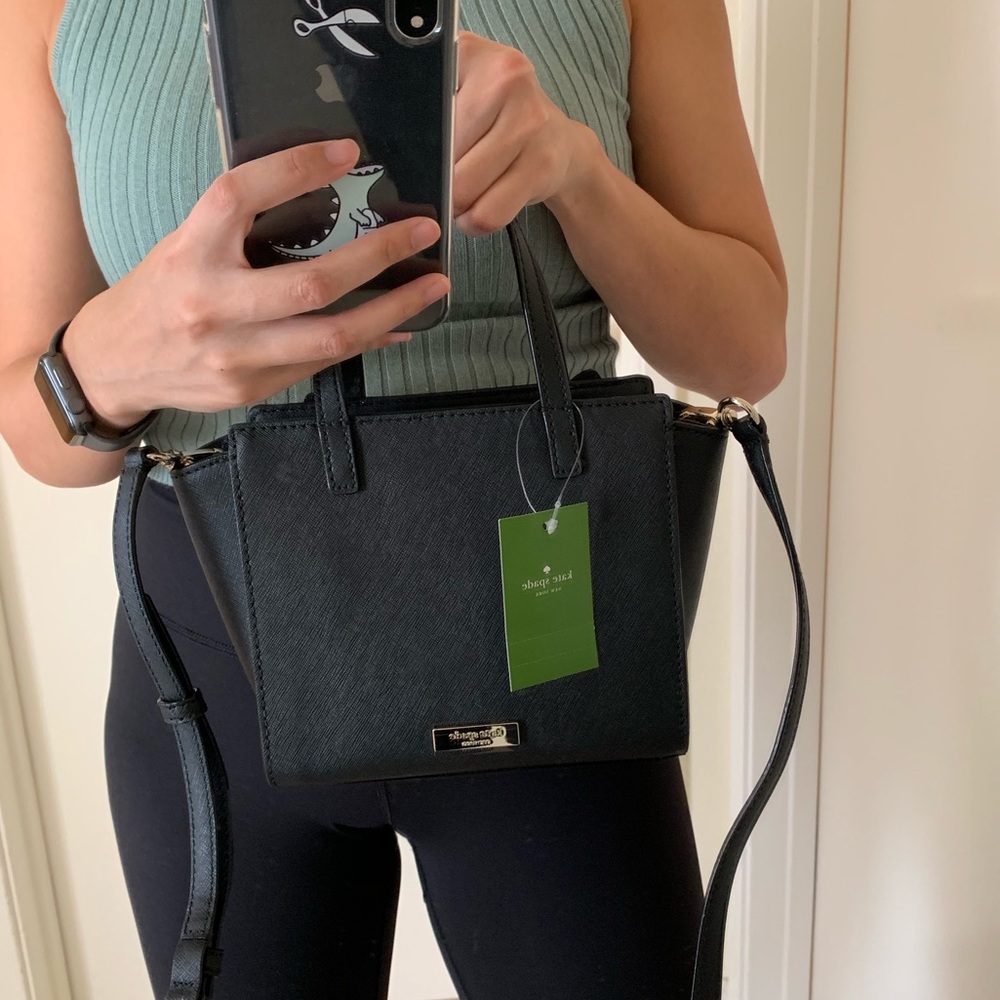 KATE SPADE MINI CAT HAYDEN BLACK SATCHEL CROSSBODY - Picture 2 of 7